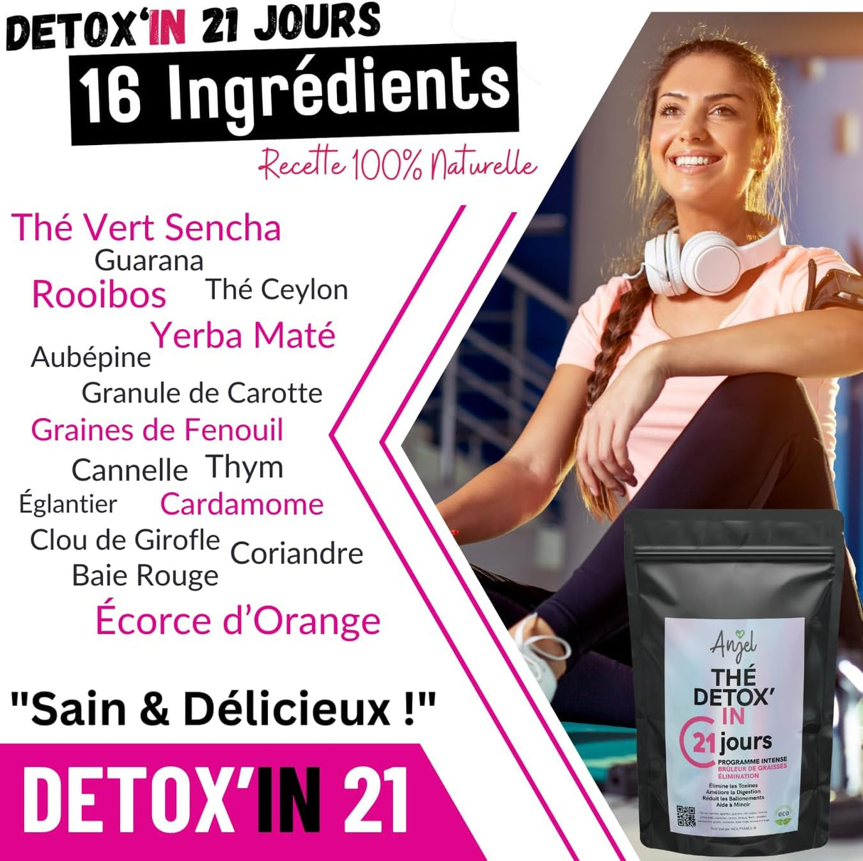 DETOX'IN Programme 21 Jours - Thé Minceur Détox Tisane Perte de Poids